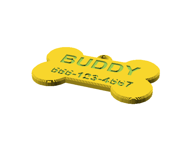 Pet ID Tag (Bone or Cat)